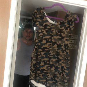 Cute camo A line t shirt dress.